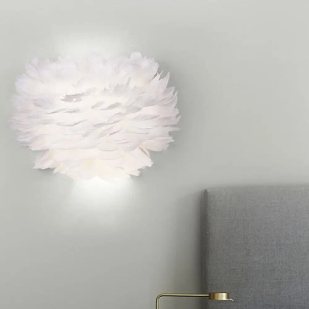 DecorBites™ Modern Feather Wall Lamp: Stylish Ambient Lighting for Living Room & Bedroom Decor