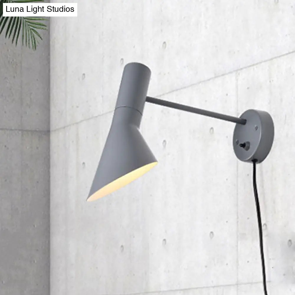 DecorBites™ Modern Flare Wall Sconce Light in White/Grey with Rotating Node