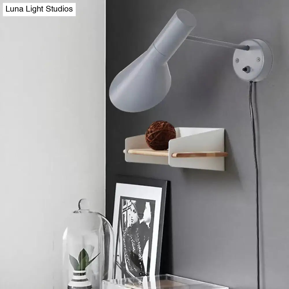 DecorBites™ Modern Flare Wall Sconce Light in White/Grey with Rotating Node