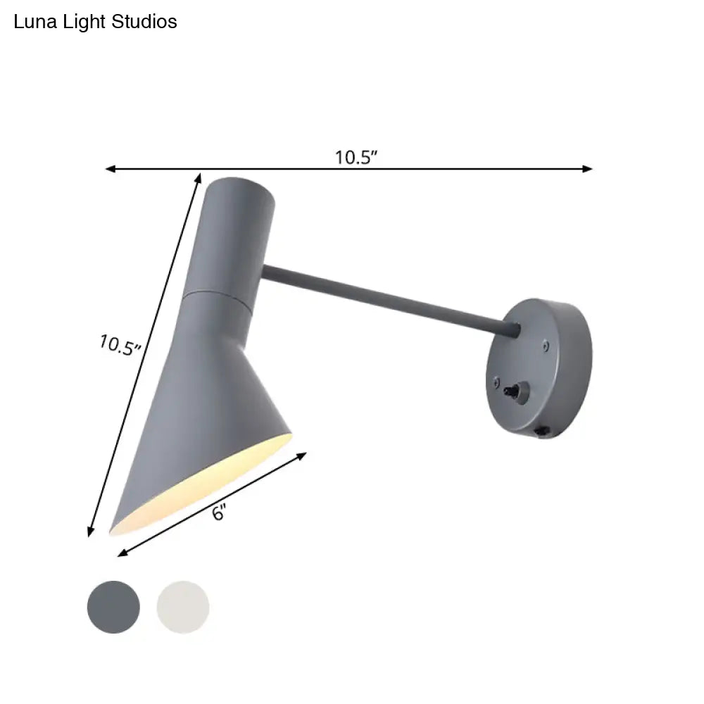 DecorBites™ Modern Flare Wall Sconce Light in White/Grey with Rotating Node