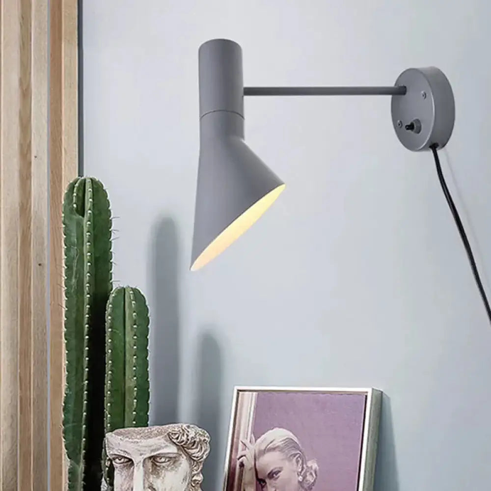 DecorBites™ Modern Flare Wall Sconce Light in White/Grey with Rotating Node