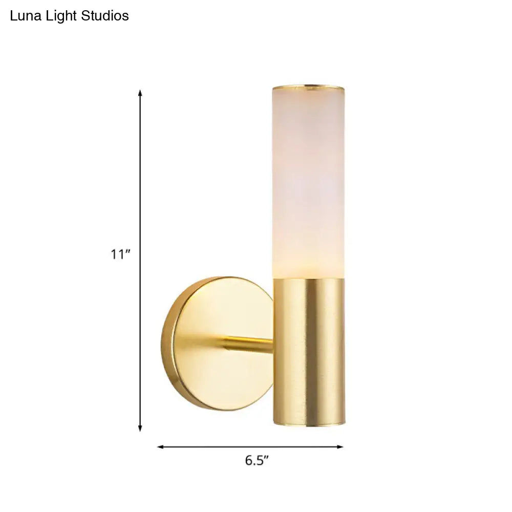 DecorBites™ Modern Frosted Glass Wall Lamp with Gold LED