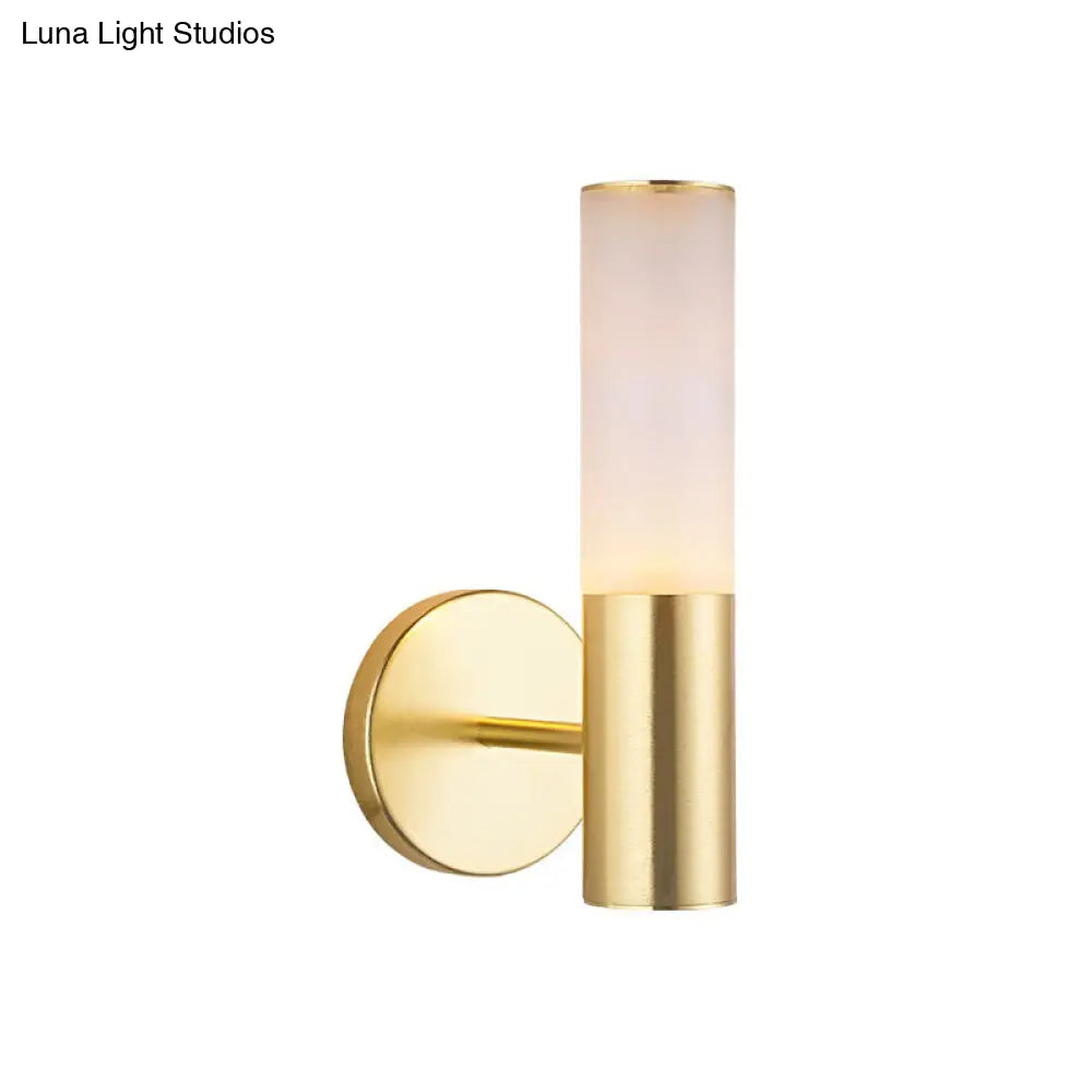 DecorBites™ Modern Frosted Glass Wall Lamp with Gold LED