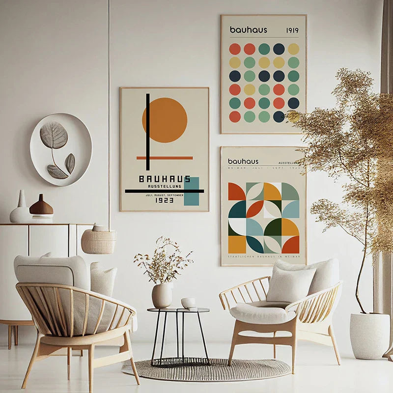 DecorBites™ Modern Geometric Bauhaus Wall Art Prints