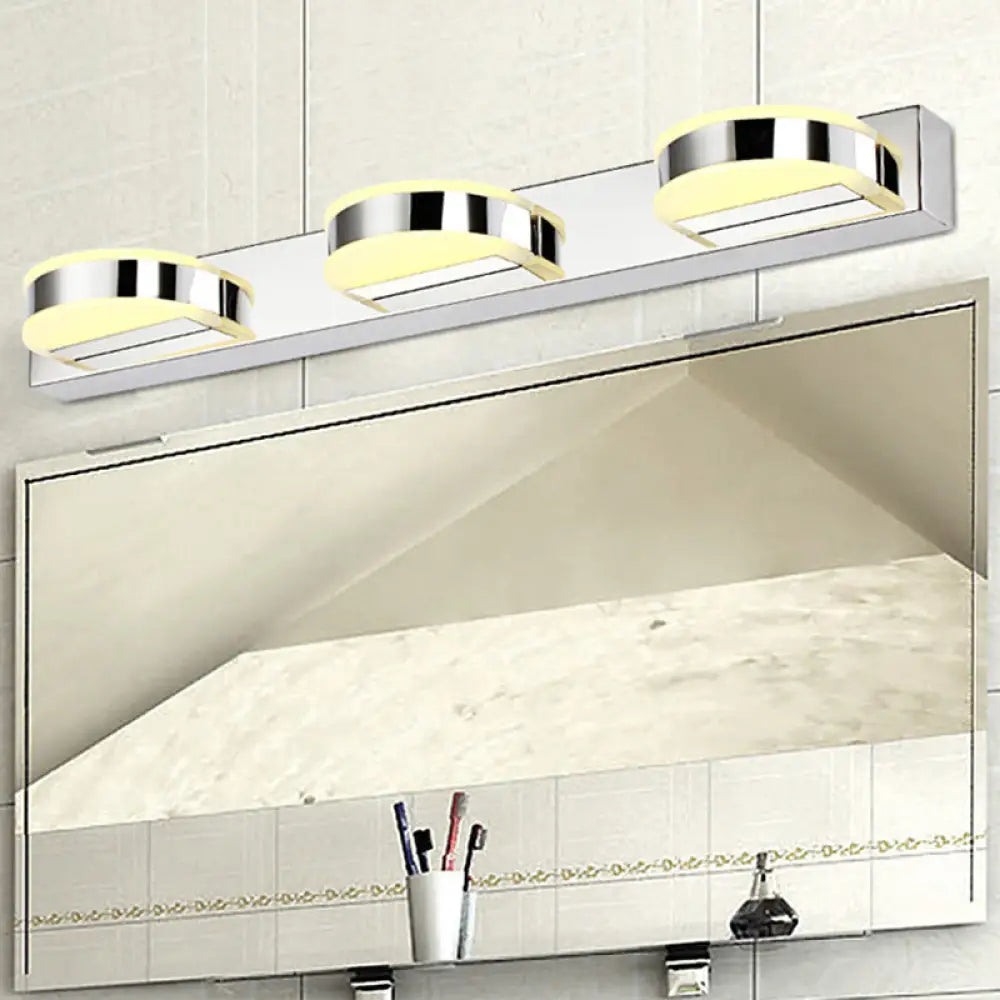 DecorBites™ Modern Geometric LED Vanity Wall Light in Nickel Finish - Contemporary Metal Wall Lighting
