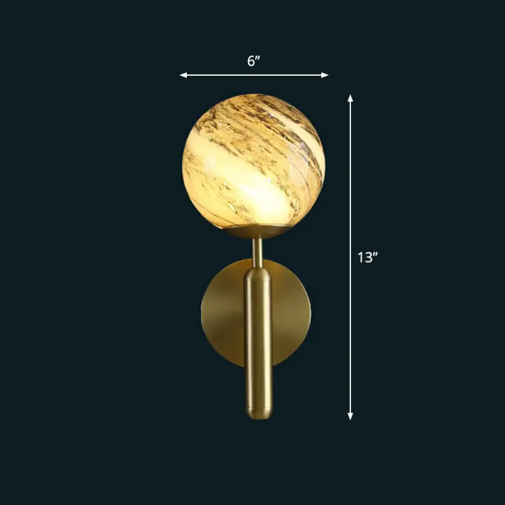 DecorBites™ Modern Glass Ball Wall Mount Light with Brass Finish – Perfect Sconce Lamp for Living Room