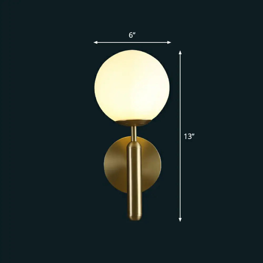 DecorBites™ Modern Glass Ball Wall Mount Light with Brass Finish – Perfect Sconce Lamp for Living Room