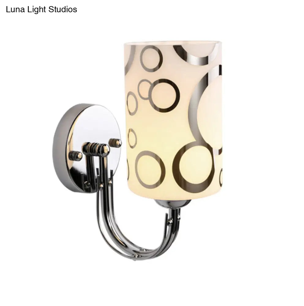 DecorBites™ Modern Glass Cylinder Wall Sconce 1/2-Lights - Chrome Finish Bedside Lamp