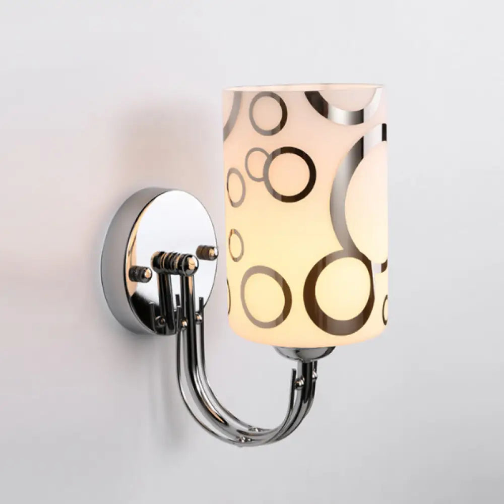 DecorBites™ Modern Glass Cylinder Wall Sconce 1/2-Lights - Chrome Finish Bedside Lamp