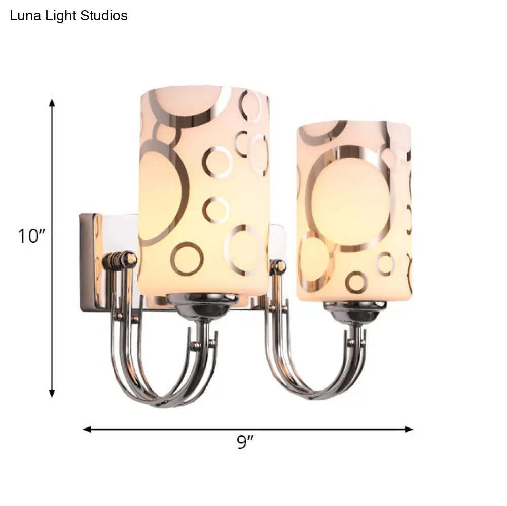 DecorBites™ Modern Glass Cylinder Wall Sconce 1/2-Lights - Chrome Finish Bedside Lamp