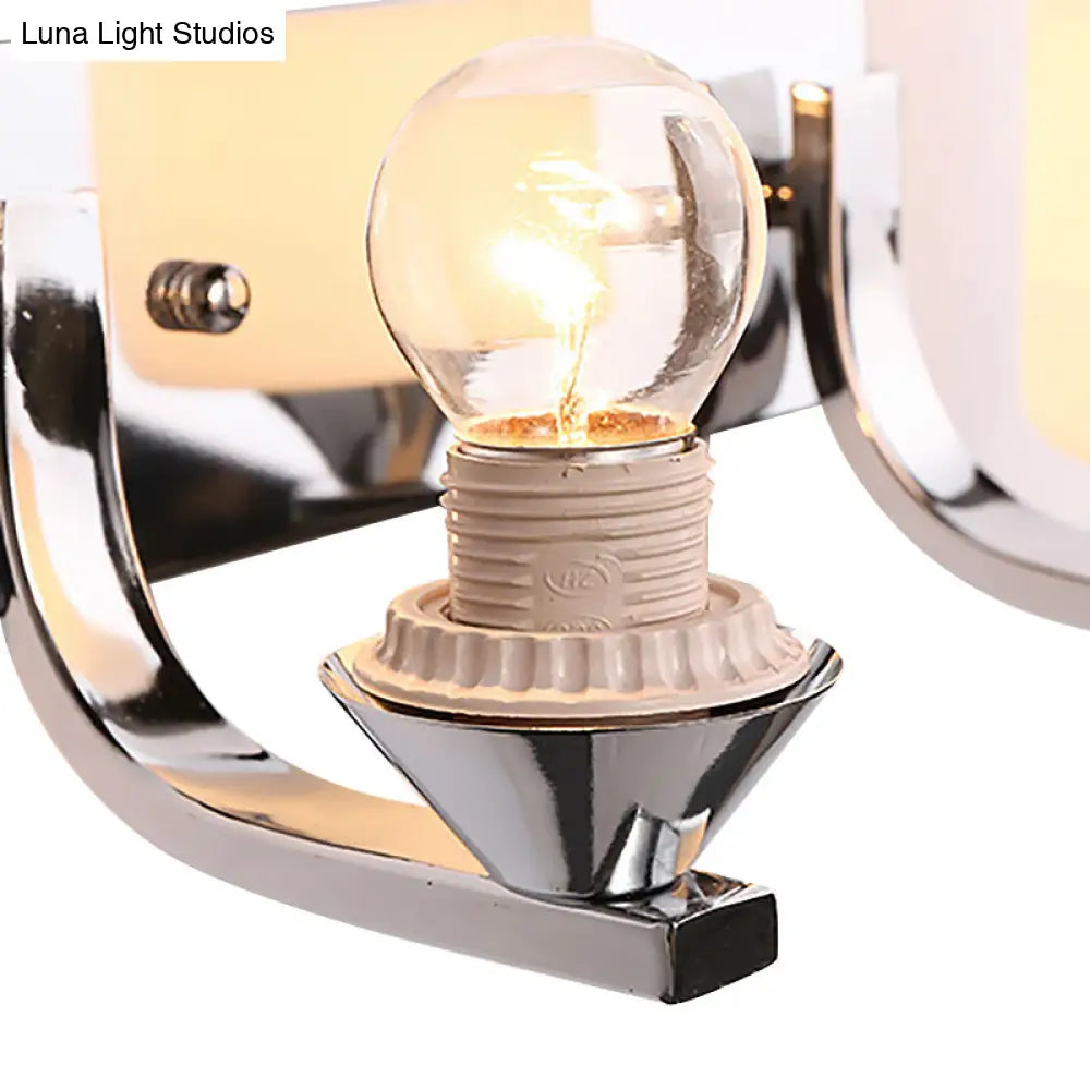 DecorBites™ Modern Glass Cylinder Wall Sconce 1/2-Lights - Chrome Finish Bedside Lamp