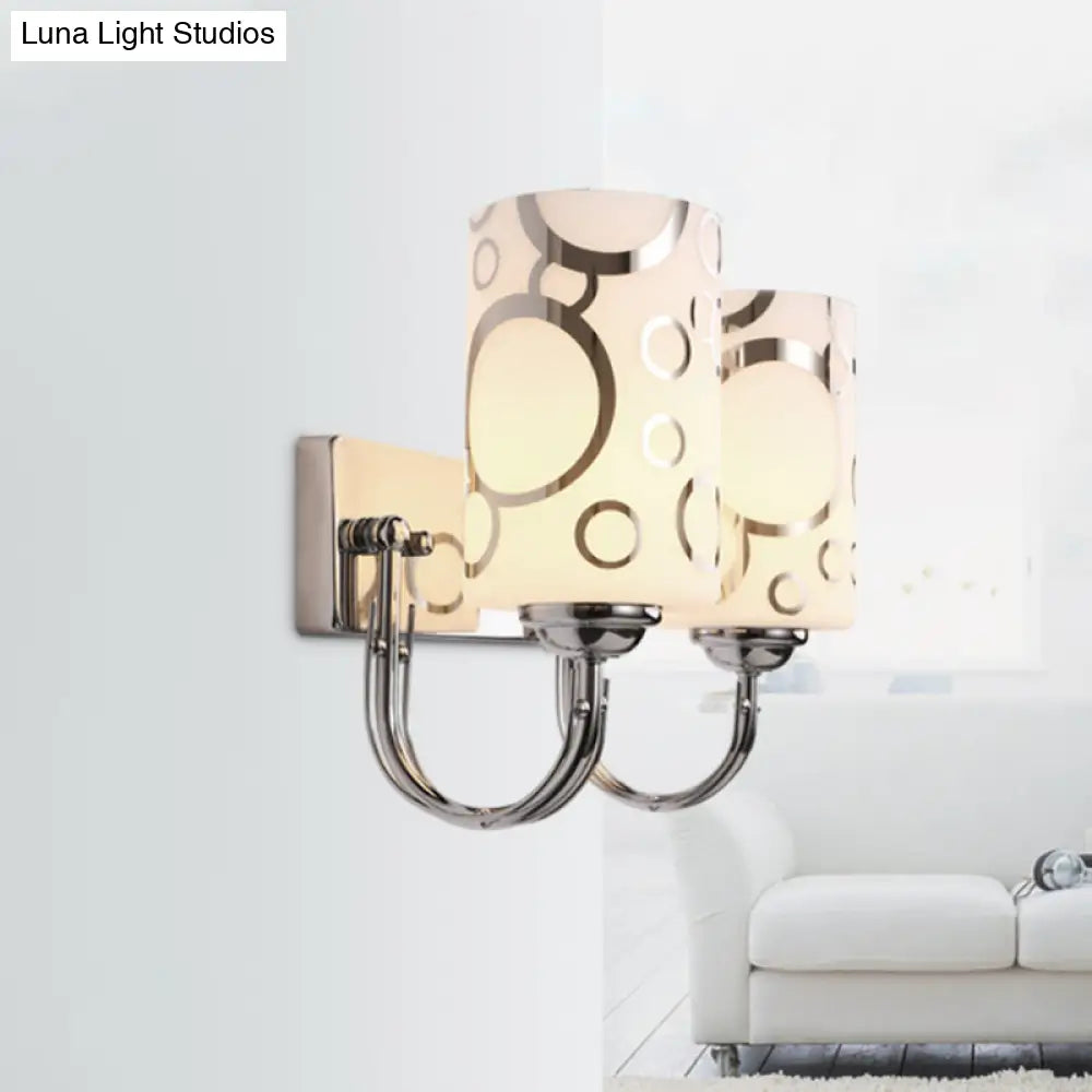 DecorBites™ Modern Glass Cylinder Wall Sconce 1/2-Lights - Chrome Finish Bedside Lamp