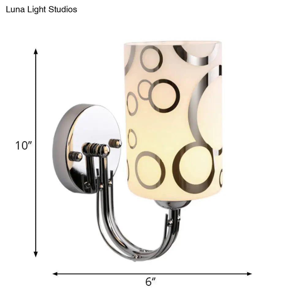 DecorBites™ Modern Glass Cylinder Wall Sconce 1/2-Lights - Chrome Finish Bedside Lamp