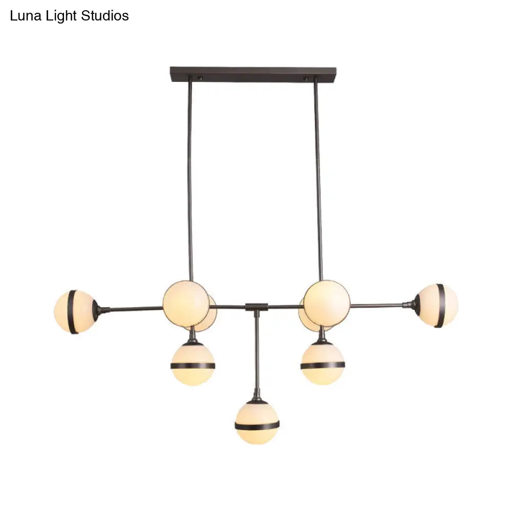 DecorBites™ Modern Glass Orb Chandelier with 9-Silver/Gold Finish Heads - Perfect Island Lighting for Restaurants & Hotels