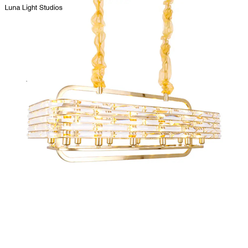 DecorBites™ Modern Gold Crystal Pendant Light Fixture with 8 Heads for Living Room