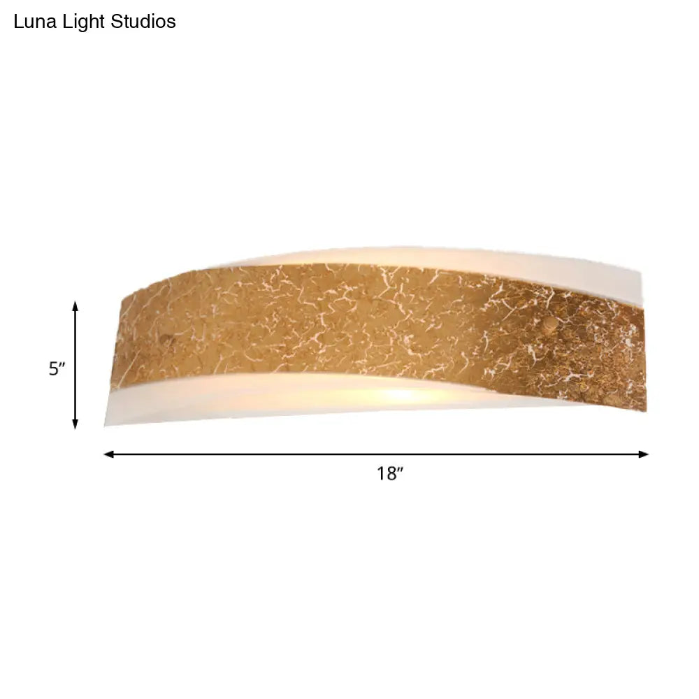 DecorBites™ Modern Gold Curved LED Wall Lamp with 2 Lights for Living Room - Metal Wall Mount Lighting