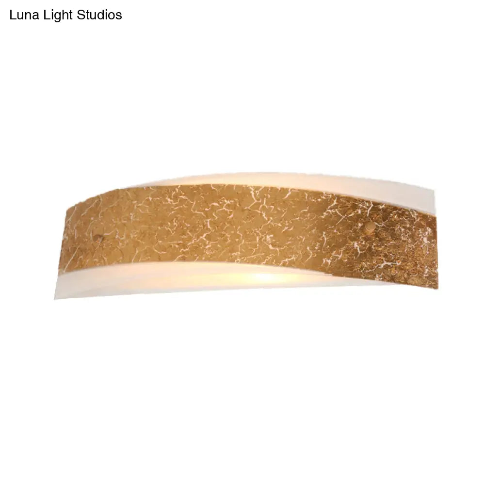 DecorBites™ Modern Gold Curved LED Wall Lamp with 2 Lights for Living Room - Metal Wall Mount Lighting