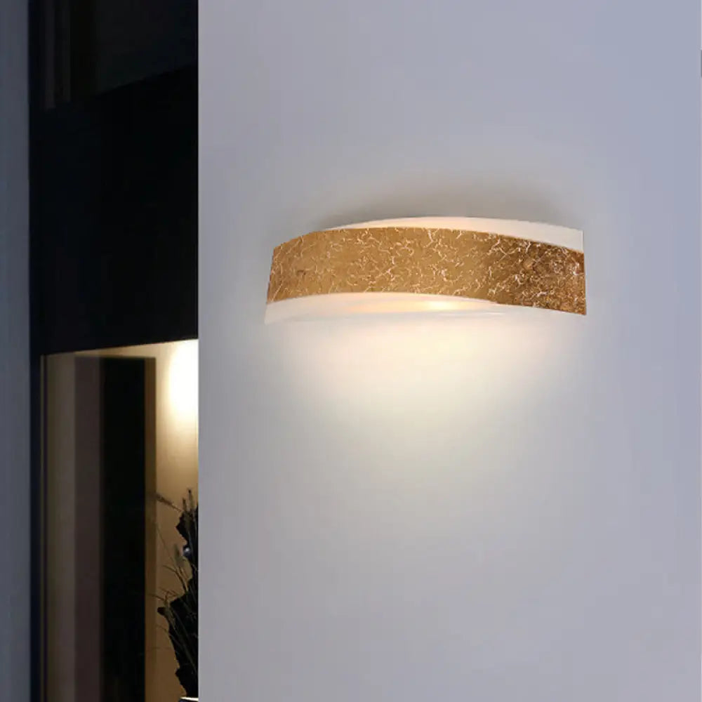 DecorBites™ Modern Gold Curved LED Wall Lamp with 2 Lights for Living Room - Metal Wall Mount Lighting