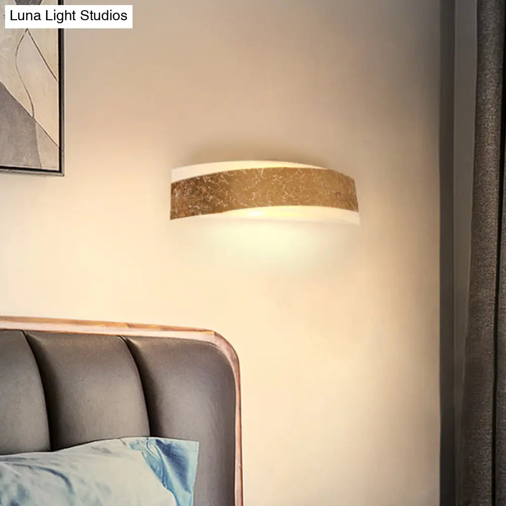 DecorBites™ Modern Gold Curved LED Wall Lamp with 2 Lights for Living Room - Metal Wall Mount Lighting