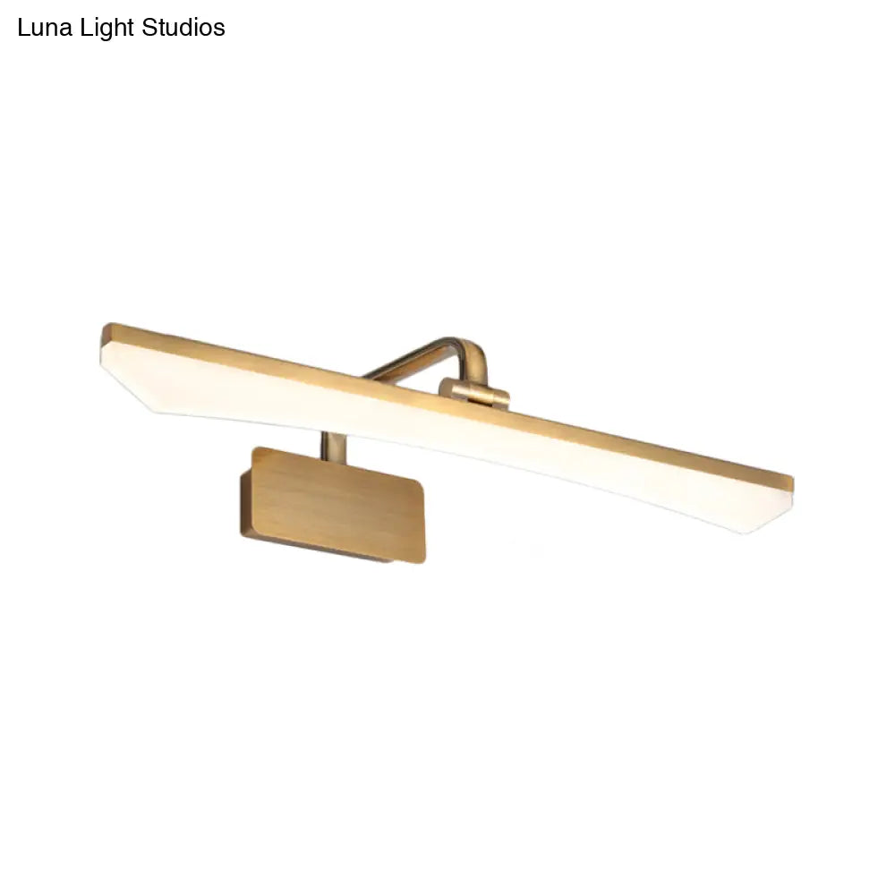 DecorBites™ Modern Gold Metal LED Vanity Lamp - Slim & Stylish Bathroom Wall Lighting with Warm/White Light