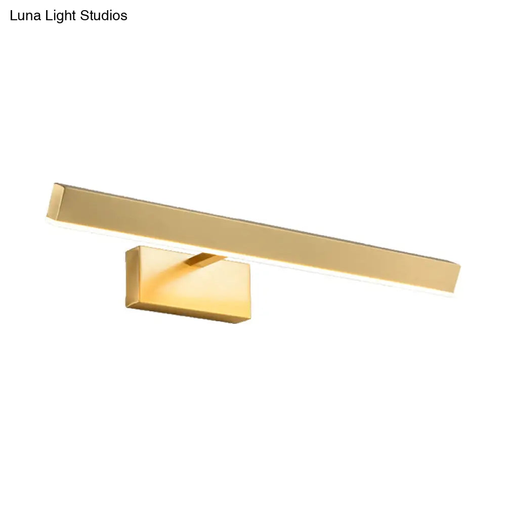 DecorBites™ Modern Gold Metallic LED Wall Lamp – Slim Rectangle Vanity Lighting