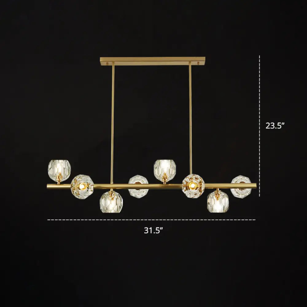 DecorBites™ Modern Gold Pendant Light with Crystal Dome Shade - Ideal for Restaurants or Over Kitchen Islands