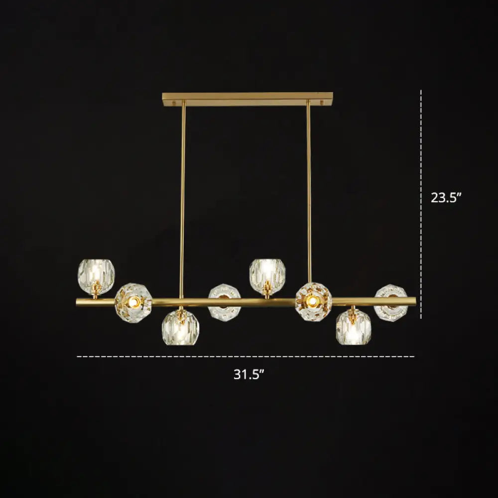 DecorBites™ Modern Gold Pendant Light with Crystal Dome Shade - Ideal for Restaurants or Over Kitchen Islands