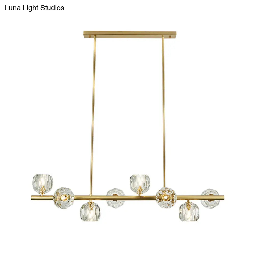 DecorBites™ Modern Gold Pendant Light with Crystal Dome Shade - Ideal for Restaurants or Over Kitchen Islands
