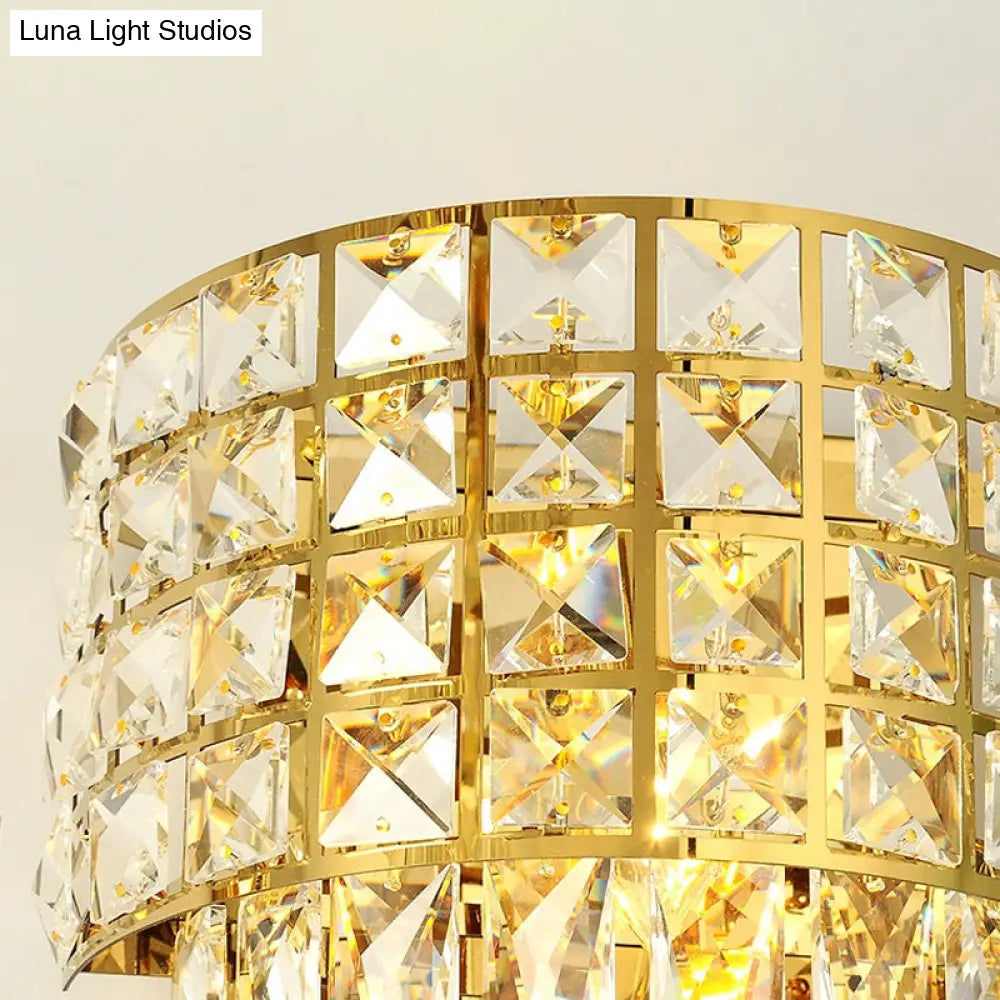 DecorBites™ Modern Gold Triangular Crystal Wall Lamp with 3 Lights