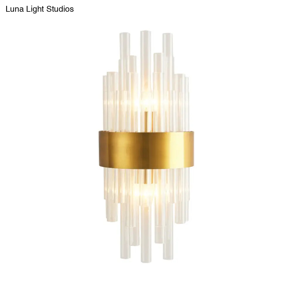 DecorBites™ Modern Gold Wall Mount Light with Crystal Tube - Perfect for Corridors