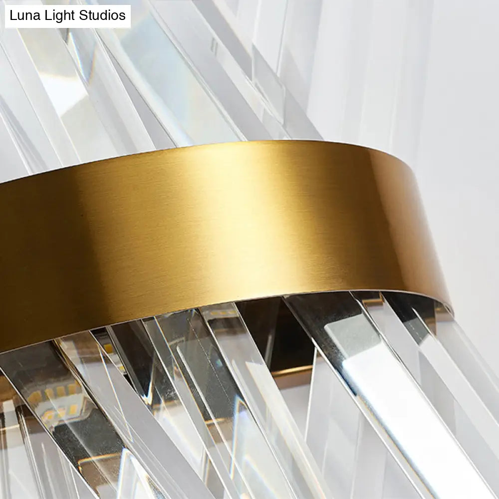 DecorBites™ Modern Gold X-Shaped Wall Sconce with K9 Crystal - Bedroom Wall Mount Lamp