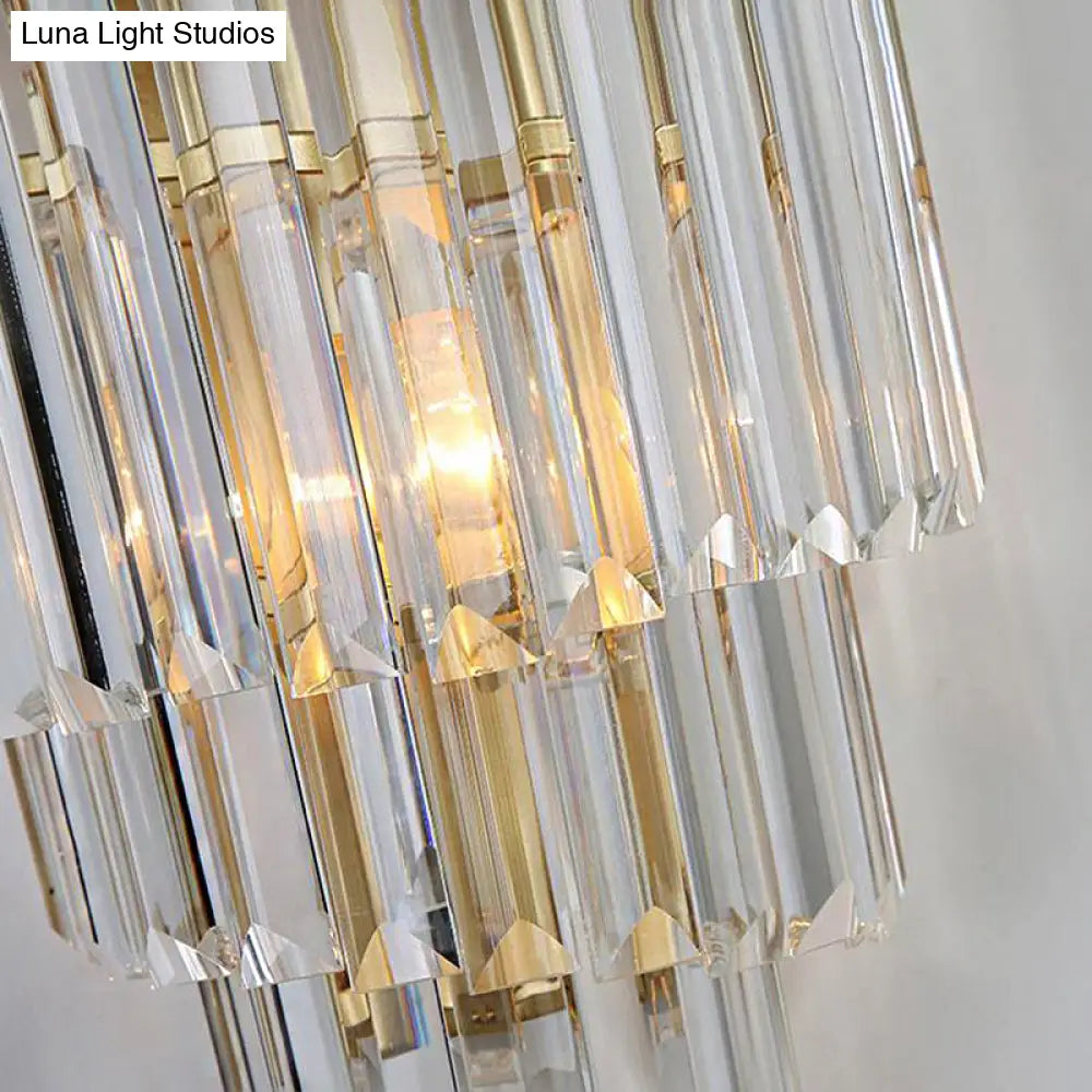 DecorBites™ Modern Golden Wall Lamp with Clear Crystal Block - Bedside Wall Lighting Fixture