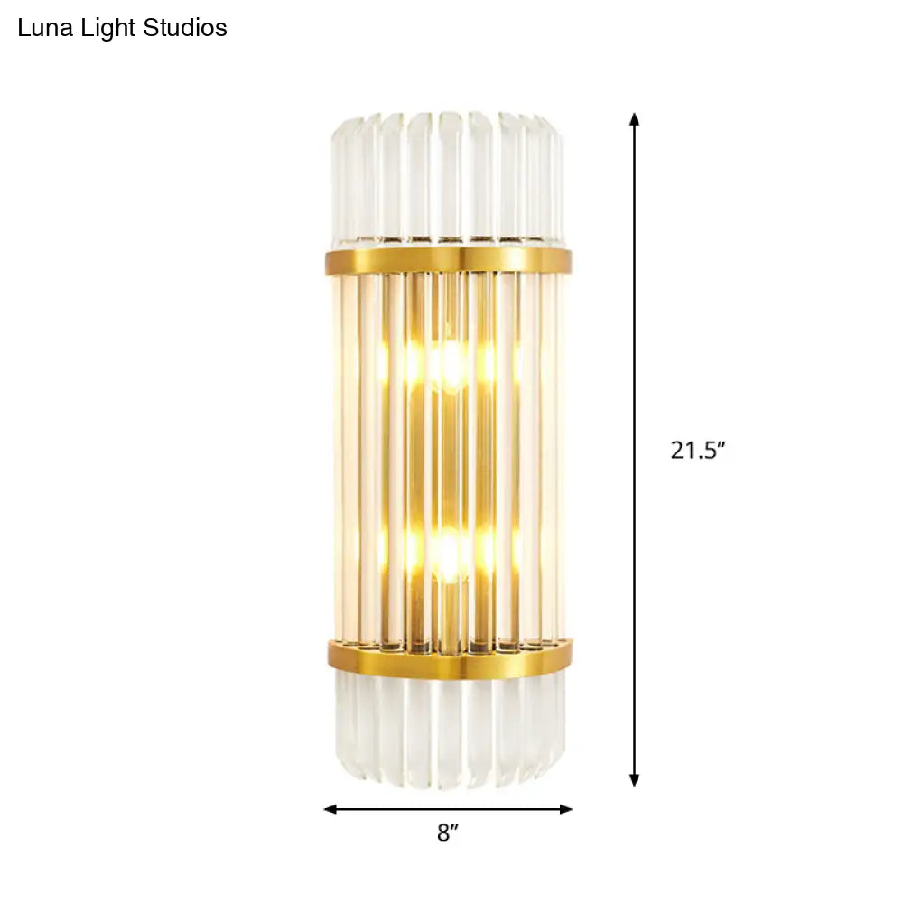 DecorBites™ Modern Golden Wall Sconce with Crystal Shade, Bedside Wall Mount Light (12"/21.5" W)