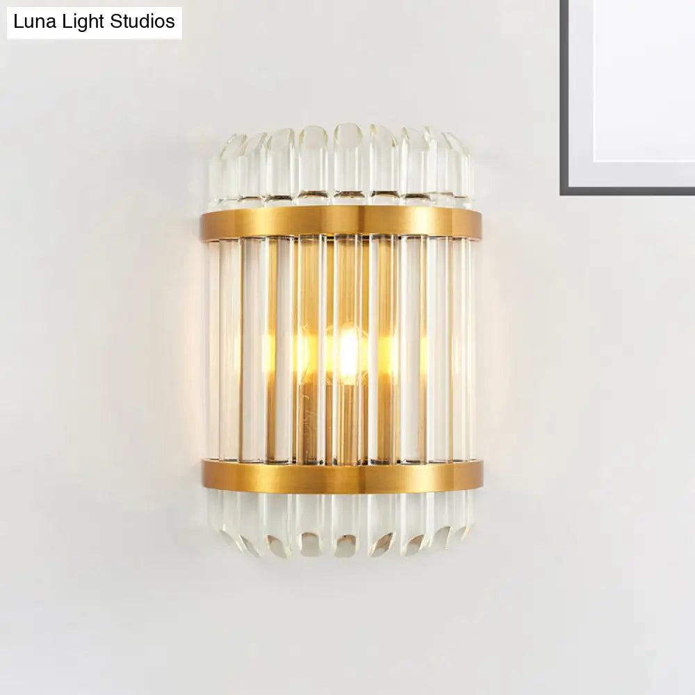 DecorBites™ Modern Golden Wall Sconce with Crystal Shade, Bedside Wall Mount Light (12"/21.5" W)