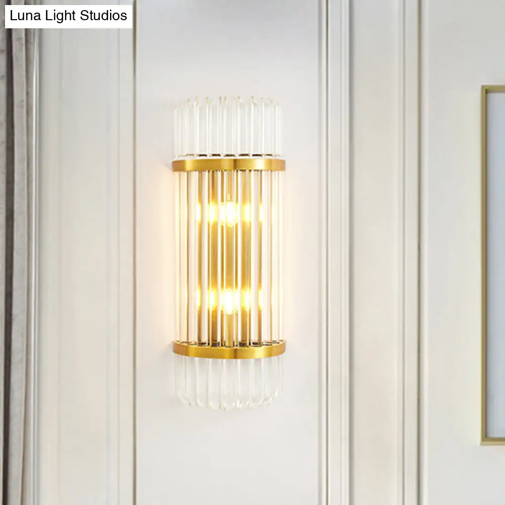 DecorBites™ Modern Golden Wall Sconce with Crystal Shade, Bedside Wall Mount Light (12"/21.5" W)