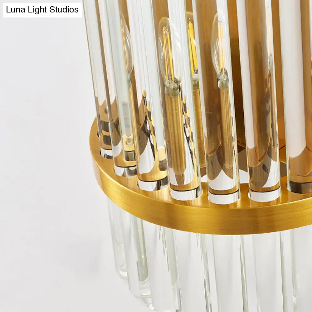 DecorBites™ Modern Golden Wall Sconce with Crystal Shade, Bedside Wall Mount Light (12"/21.5" W)