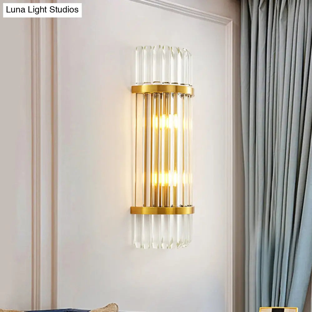 DecorBites™ Modern Golden Wall Sconce with Crystal Shade, Bedside Wall Mount Light (12"/21.5" W)