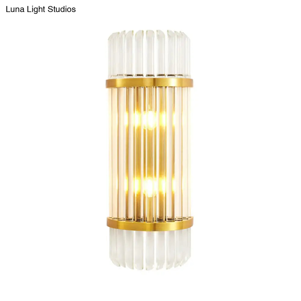 DecorBites™ Modern Golden Wall Sconce with Crystal Shade, Bedside Wall Mount Light (12"/21.5" W)