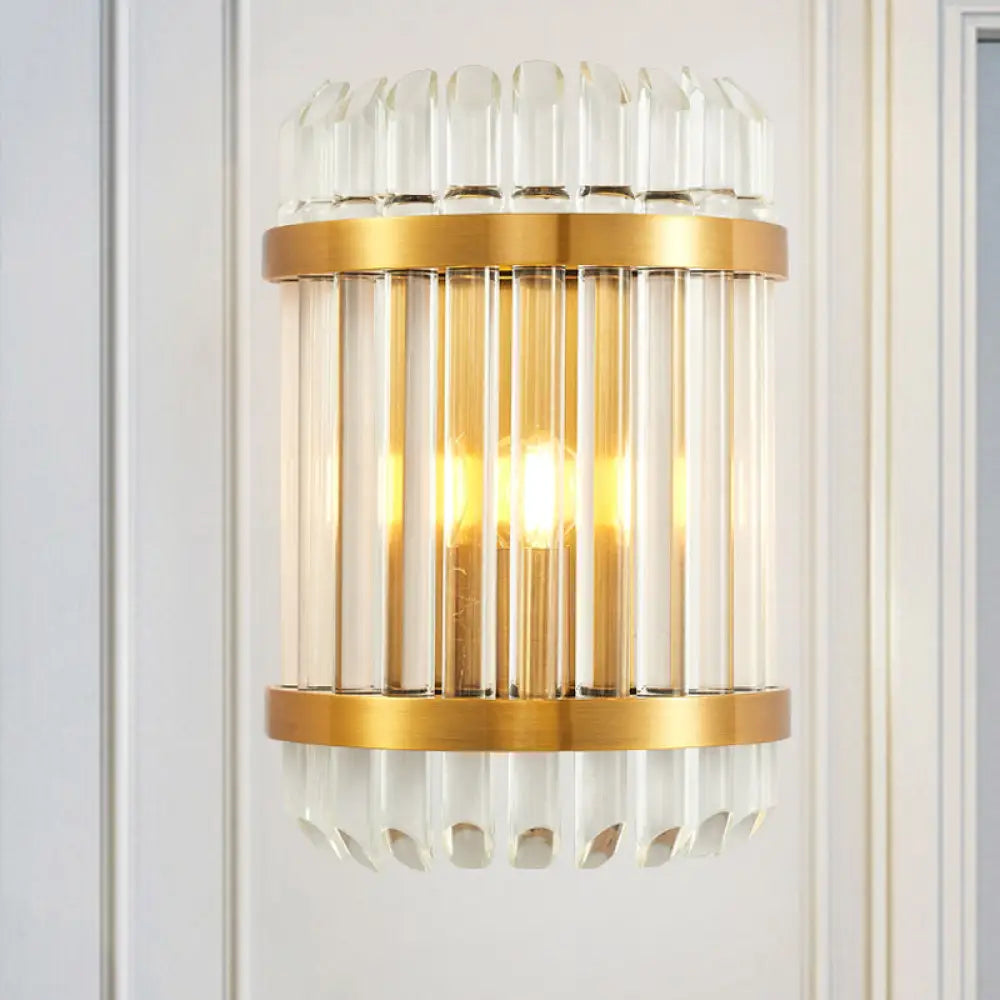 DecorBites™ Modern Golden Wall Sconce with Crystal Shade, Bedside Wall Mount Light (12"/21.5" W)