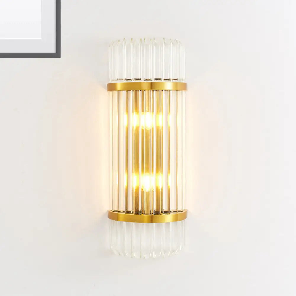 DecorBites™ Modern Golden Wall Sconce with Crystal Shade, Bedside Wall Mount Light (12"/21.5" W)