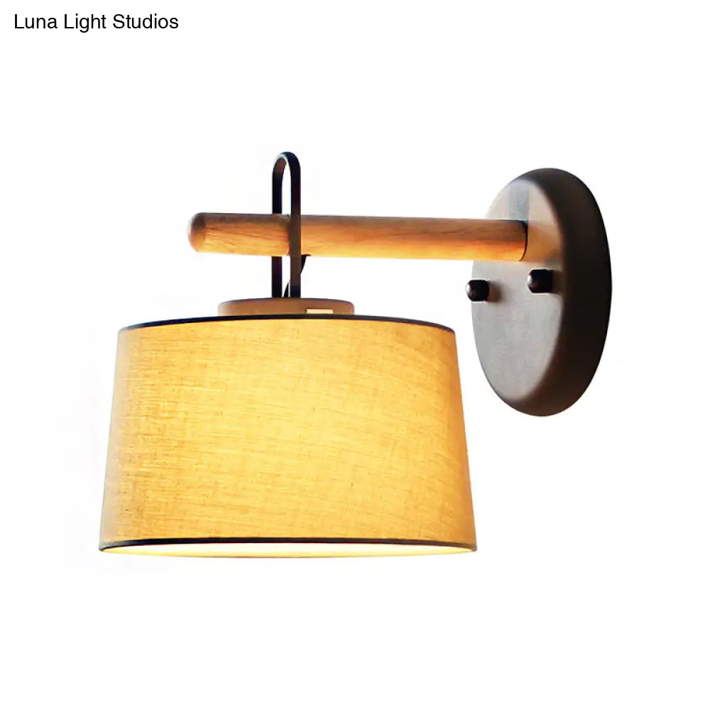 DecorBites™ Modern Grey Drum Shade Wall Lamp with Fabric Shade - Bedroom Lighting Fixture