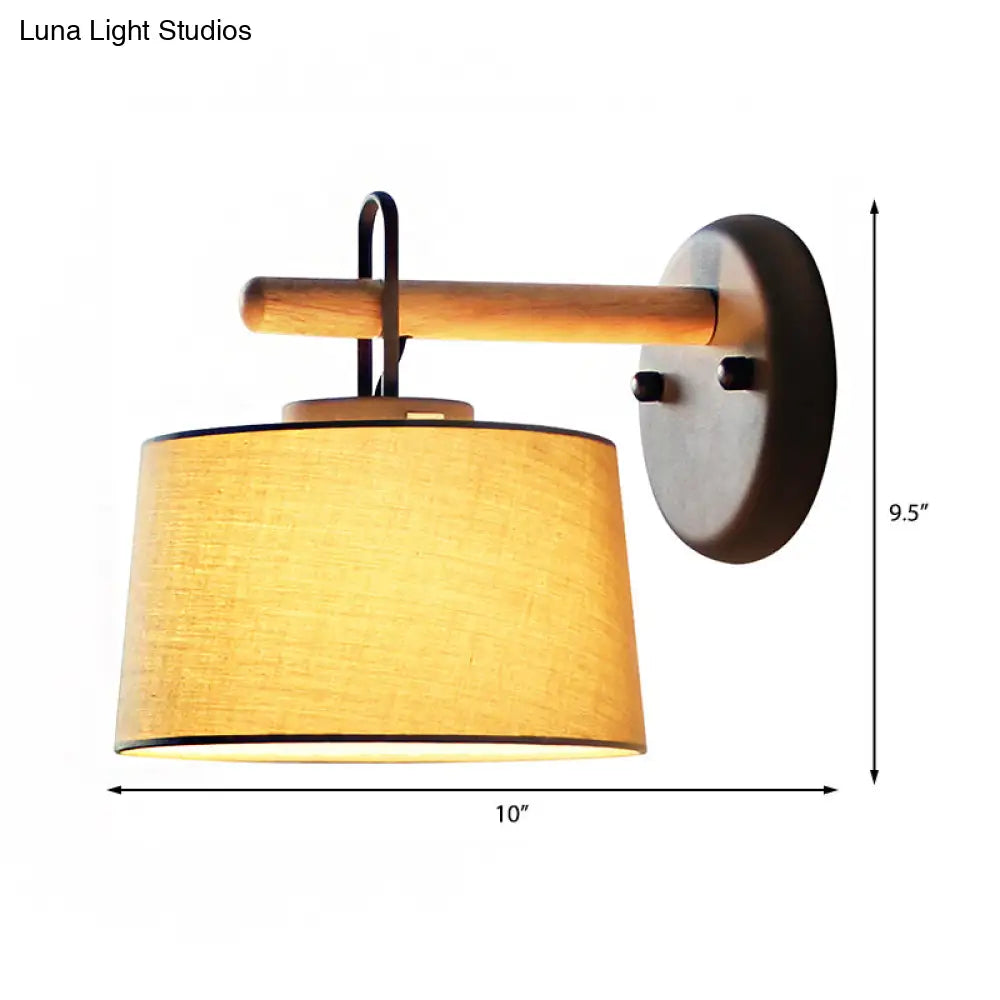 DecorBites™ Modern Grey Drum Shade Wall Lamp with Fabric Shade - Bedroom Lighting Fixture