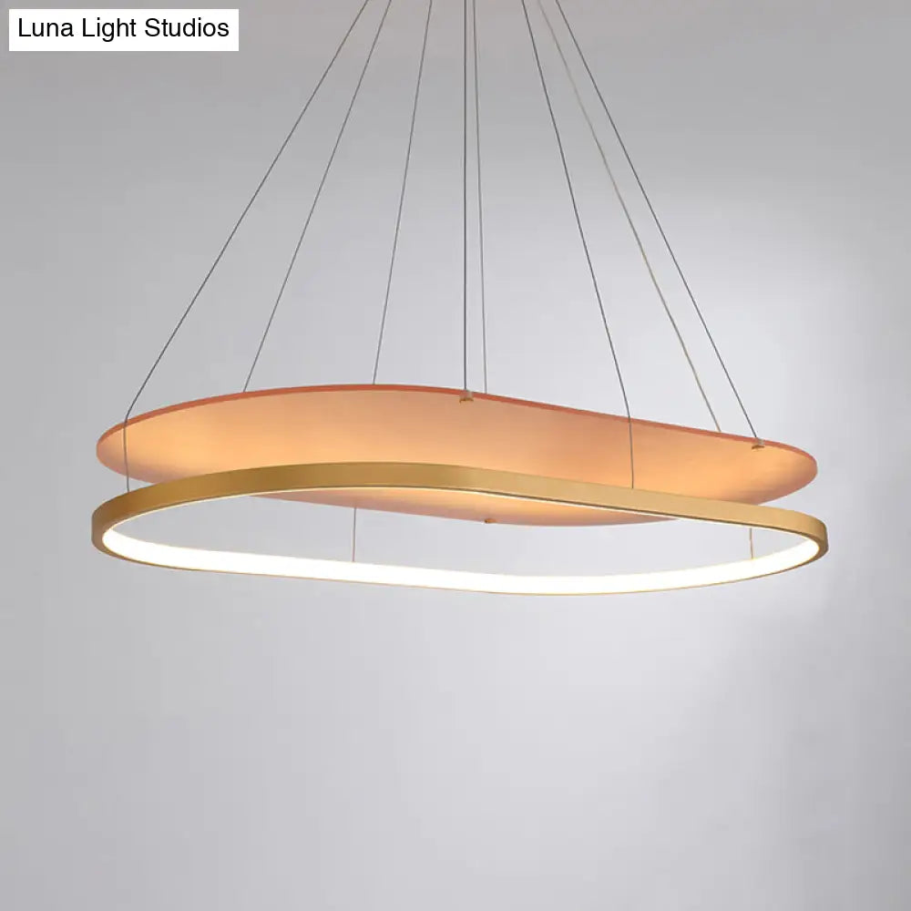 DecorBites™ Modern LED Acrylic Dual Oval Pendant Chandelier - Black/Gold Ceiling Fixture for Dining Room