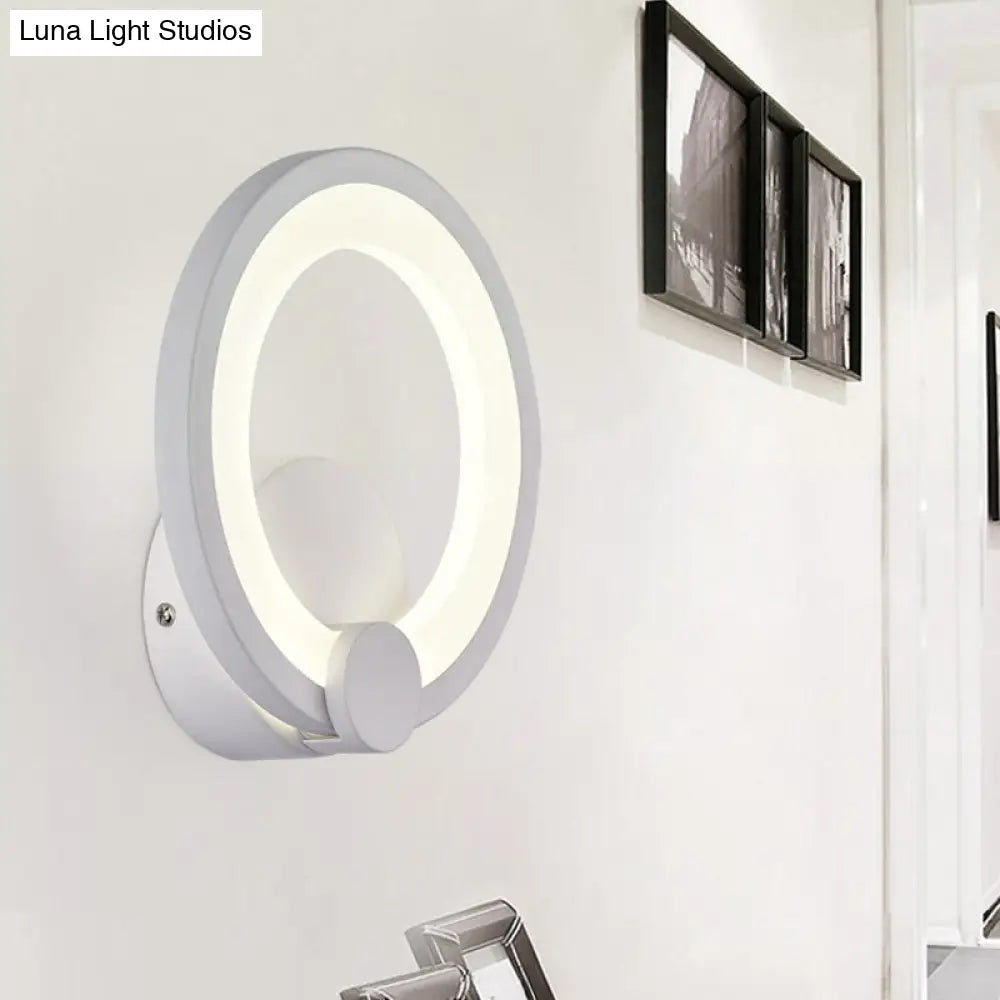 DecorBites™ Modern LED Acrylic Sconce Light - 7.5"/10" Diameter - White Wall Lamp in Warm/White Light