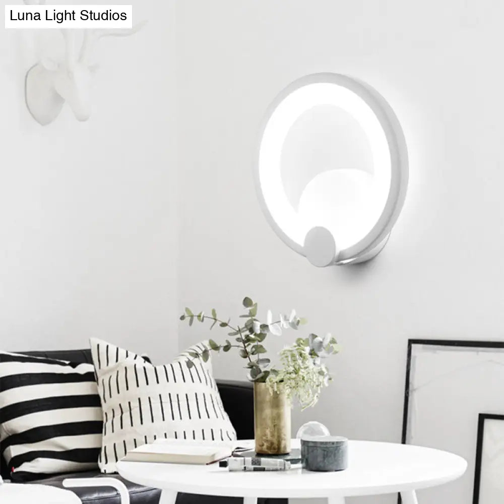 DecorBites™ Modern LED Acrylic Sconce Light - 7.5"/10" Diameter - White Wall Lamp in Warm/White Light