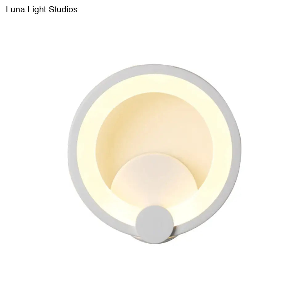 DecorBites™ Modern LED Acrylic Sconce Light - 7.5"/10" Diameter - White Wall Lamp in Warm/White Light