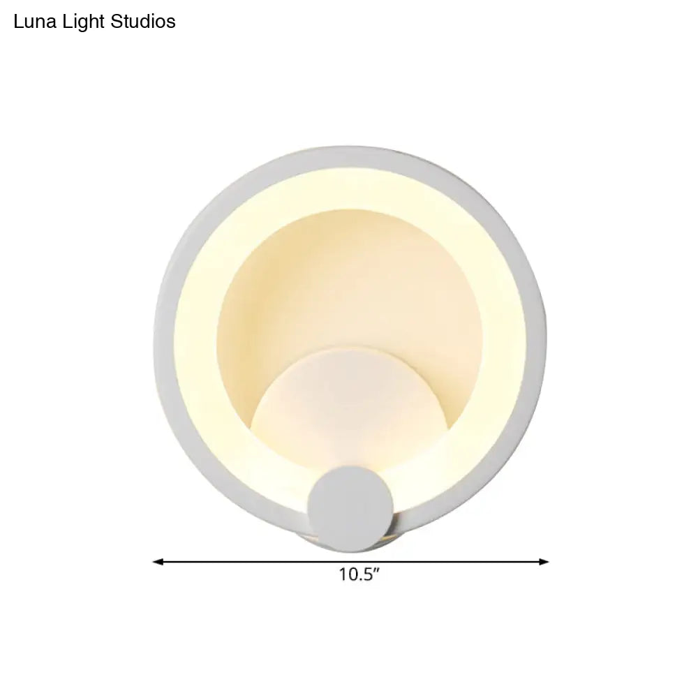 DecorBites™ Modern LED Acrylic Sconce Light - 7.5"/10" Diameter - White Wall Lamp in Warm/White Light