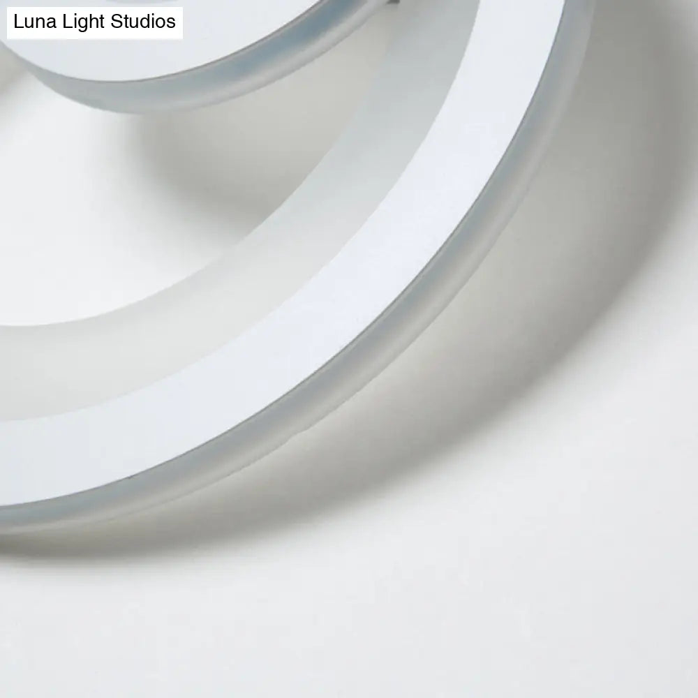 DecorBites™ Modern LED Acrylic Wall Sconce - Round Stairway Light Fixture, 8" Wide, Warm/White