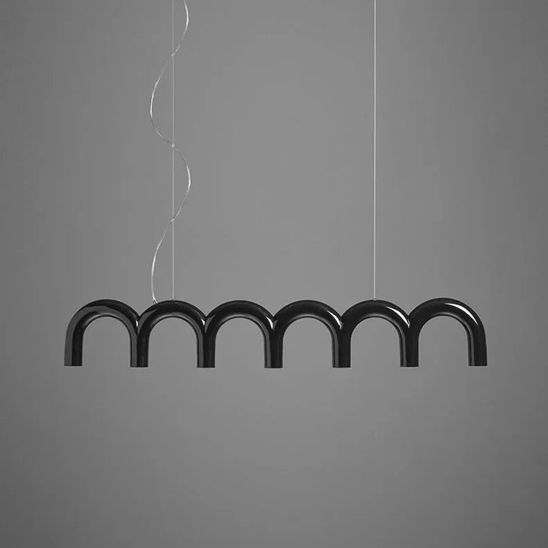 DecorBites™ Modern LED Arch Chandelier in Black/White/Orange/Blue