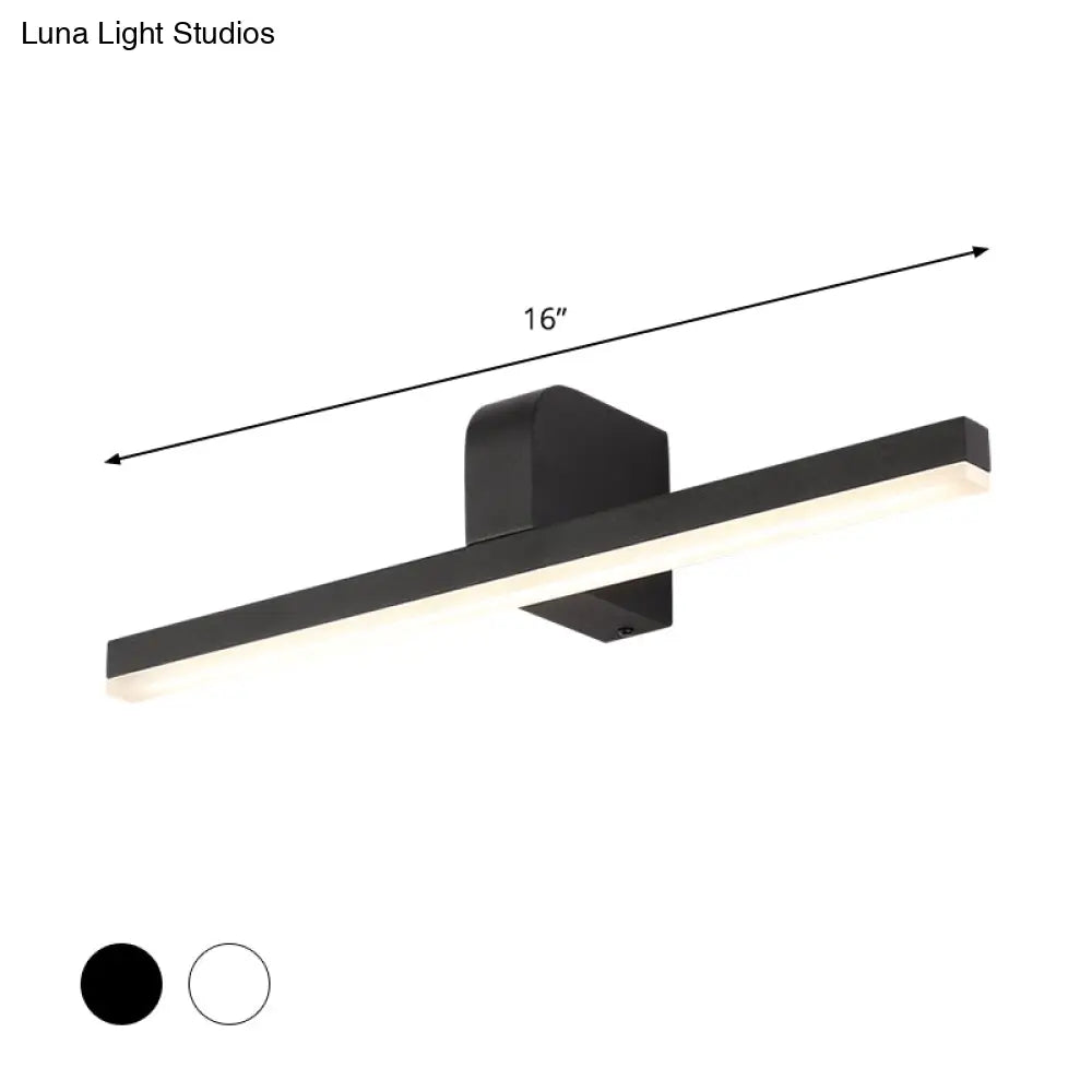 DecorBites™ Modern LED Bathroom Vanity Light - Stylish Black/White Wall Lighting with Slender Metal Shade - Warm/White Light